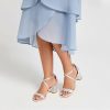 Wedding Shoes | Women’s Wedding Shoes Satin Chunky Heel Block Heel Open Toe Wedding Sandals Bridesmaid Shoes Elegant Simple Wedding Party Prom Shoes Ivory – Womens