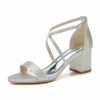 Wedding Shoes | Women’s Wedding Shoes Satin Chunky Heel Block Heel Open Toe Wedding Sandals Bridesmaid Shoes Elegant Simple Wedding Party Prom Shoes Ivory – Womens