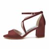 Wedding Shoes | Women’s Wedding Shoes Satin Chunky Heel Block Heel Open Toe Wedding Sandals Bridesmaid Shoes Elegant Simple Wedding Party Shoes White – Womens