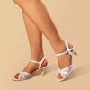 Wedding Shoes | Women’s Wedding Shoes Satin High Heel Open Toe Wedding Sandals Bridesmaid Shoes Elegant Simple Daily Prom Cocktail Shoes Ivory – Womens