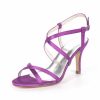 Wedding Shoes | Women’s Wedding Shoes Satin High Heel Open Toe Wedding Sandals Bridesmaid Shoes Elegant Simple Wedding Party Prom Evening Cocktail Shoes Champagne – Womens