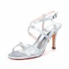 Wedding Shoes | Women’s Wedding Shoes Satin High Heel Open Toe Wedding Sandals Bridesmaid Shoes Elegant Simple Wedding Party Prom Evening Cocktail Shoes Champagne – Womens