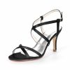 Wedding Shoes | Women’s Wedding Shoes Satin High Heel Open Toe Wedding Sandals Bridesmaid Shoes Elegant Simple Wedding Party Prom Evening Cocktail Shoes Champagne – Womens