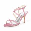 Wedding Shoes | Women’s Wedding Shoes Satin High Heel Open Toe Wedding Sandals Bridesmaid Shoes Elegant Simple Wedding Party Prom Evening Cocktail Shoes Champagne – Womens