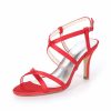 Wedding Shoes | Women’s Wedding Shoes Satin High Heel Open Toe Wedding Sandals Bridesmaid Shoes Elegant Simple Wedding Party Prom Evening Cocktail Shoes Champagne – Womens