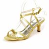 Wedding Shoes | Women’s Wedding Shoes Satin High Heel Open Toe Wedding Sandals Bridesmaid Shoes Elegant Simple Wedding Party Prom Shoes Dark Blue – Womens