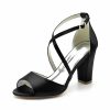 Wedding Shoes | Women’s Wedding Shoes Satin High Heel Peep Toe Wedding Sandals Bridesmaid Shoes Elegant Simple Wedding Party Prom Evening Shoes Ivory – Womens