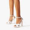 Wedding Shoes | Women’s Wedding Shoes Satin High Heel Platform Open Toe Bridal Shoes Wedding Sandals Ankle Strap Sandals Ruched Simple Sexy Elegant Wedding Cocktail Party Shoes White – Womens