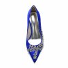 Wedding Shoes | Women’s Wedding Shoes Satin High Heel Point Toe Wedding Heels Bridal Shoes Rhinestone Elegant Wedding Party Evening Shoes Royal Blue – Womens