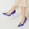 Wedding Shoes | Women’s Wedding Shoes Satin High Heel Point Toe Wedding Heels Bridal Shoes Rhinestone Elegant Wedding Party Evening Shoes Royal Blue – Womens