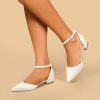 Wedding Shoes | Women’s Wedding Shoes Satin Point Toe Wedding Flats Bridesmaid Shoes Elegant Simple Flat Heel Low Heel Shoes Ivory – Womens