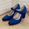 Wedding Shoes | Women’s Wedding Shoes Satin Round Toe Mary Jane Wedding Heels Bridesmaid Shoes Elegant Vintage Simple High Heel Block Heel Shoes Ivory – Womens