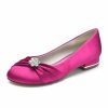 Wedding Shoes | Women’s Wedding Shoes Satin Round Toe Wedding Flats Bridal Shoes Junior Bridesmaid Shoes Rhinestone Elegant Simple Flat Heel Low Heel Shoes Royal Blue – Womens