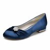 Wedding Shoes | Women’s Wedding Shoes Satin Round Toe Wedding Flats Bridal Shoes Junior Bridesmaid Shoes Rhinestone Elegant Simple Flat Heel Low Heel Shoes Royal Blue – Womens