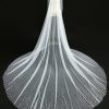 Wedding Veils | Beading Beaded Edge Single Tier Tulle Bridal Cathedral Length Wedding Veil Ivory – Girls