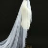 Wedding Veils | Beading Beaded Edge Single Tier Tulle Bridal Cathedral Length Wedding Veil Ivory – Girls