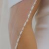 Wedding Veils | Beading/Pearl Beaded Edge Single Tier Tulle Bridal Cathedral Length Wedding Veil Ivory – Girls