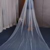 Wedding Veils | Beading/Pearl Beaded Edge Single Tier Tulle Bridal Cathedral Length Wedding Veil Ivory – Girls