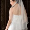 Wedding Veils | Beading/Sequin Beaded Edge Single Tier Tulle Bridal Fingertip Length Wedding Veil White – Girls