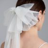 Wedding Veils | Bow Cut Edge Single Tier Tulle Bridal Elbow Length Wedding Veil Ivory – Girls