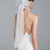 Wedding Veils | Bow Cut Edge Single Tier Tulle Bridal Elbow Length Wedding Veil Ivory – Girls