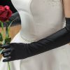 Wedding Veils | Fingertips Opera Length Satin Satin Black Gloves Black – Girls