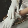 Wedding Veils | Fingertips Wrist Length Satin Pearl White Gloves Ivory – Girls