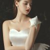 Wedding Veils | Fingertips Wrist Length Satin Pearl White Gloves Ivory – Girls