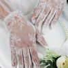 Wedding Veils | Fingertips Wrist Length Tulle Pearl/Lace White Gloves White – Girls