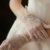 Wedding Veils | Fingertips Wrist Length Tulle Pearl/Lace White Gloves White – Girls