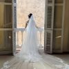 Wedding Veils | Lace Cut Edge Single Tier Tulle Bridal Cathedral Length Wedding Veil Ivory – Girls