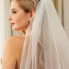 Wedding Veils | Lace Edge Single Tier Lace/Tulle Bridal Cathedral Length Wedding Veil Ivory – Girls