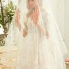 Wedding Veils | Lace Edge Single Tier Lace/Tulle Bridal Cathedral Length Wedding Veil Ivory – Girls