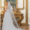 Wedding Veils | Lace Edge Single Tier Lace/Tulle Bridal Cathedral Length Wedding Veil Ivory – Girls