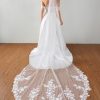 Wedding Veils | Lace Edge Single Tier Lace/Tulle Bridal Chapel Length Wedding Veil Ivory – Girls