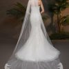 Wedding Veils | Lace Edge Single Tier Tulle Bridal Cathedral Length Wedding Veil Ivory – Girls