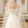 Wedding Veils | Lace Edge Single Tier Tulle Bridal Cathedral Length Wedding Veil Ivory – Girls