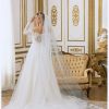 Wedding Veils | Lace Edge Single Tier Tulle Bridal Cathedral Length Wedding Veil Ivory – Girls