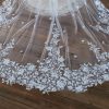 Wedding Veils | Lace Edge Single Tier Tulle Bridal Cathedral Length Wedding Veil White – Girls