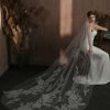 Wedding Veils | Lace Edge Single Tier Tulle Bridal Chapel Length Wedding Veil White – Girls