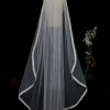 Wedding Veils | Lace Edge Single Tier Tulle Bridal Fingertip Length Wedding Veil Ivory – Girls