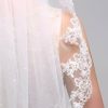 Wedding Veils | Lace Edge Single Tier Tulle Bridal Fingertip Length Wedding Veil White – Girls