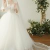 Wedding Veils | Lace Edge Two Tier Tulle Bridal Chapel Length Wedding Veil With Blusher Ivory – Girls