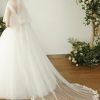 Wedding Veils | Lace Edge Two Tier Tulle Bridal Chapel Length Wedding Veil With Blusher Ivory – Girls