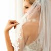 Wedding Veils | Lace Edge Two Tier Tulle Bridal Fingertip Length Wedding Veil With Blusher Ivory – Girls