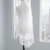 Wedding Veils | Lace Edge Two Tier Tulle Bridal Fingertip Length Wedding Veil With Blusher White – Girls