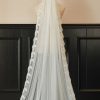 Wedding Veils | Lace Lace Edge Single Tier Tulle Bridal Cathedral Length Wedding Veil Ivory – Girls