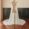 Wedding Veils | Lace Lace Edge Single Tier Tulle Bridal Cathedral Length Wedding Veil Ivory – Girls