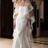 Wedding Veils | Lace Lace Edge Single Tier Tulle Bridal Chapel Length Wedding Veil White – Girls