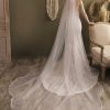 Wedding Veils | Leaf Pencil Edge Single Tier Tulle Bridal Cathedral Length Wedding Veil White – Girls